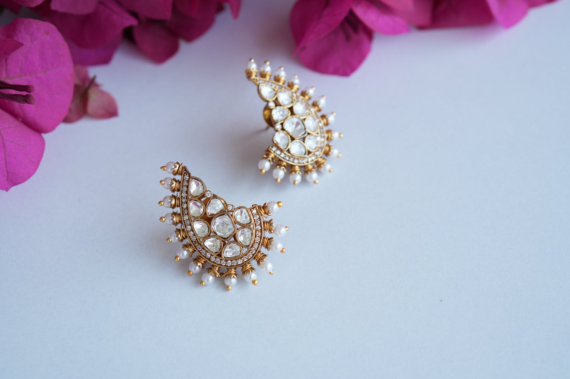 Polki Studs (1-5003)(B) - JEWELSTYLE