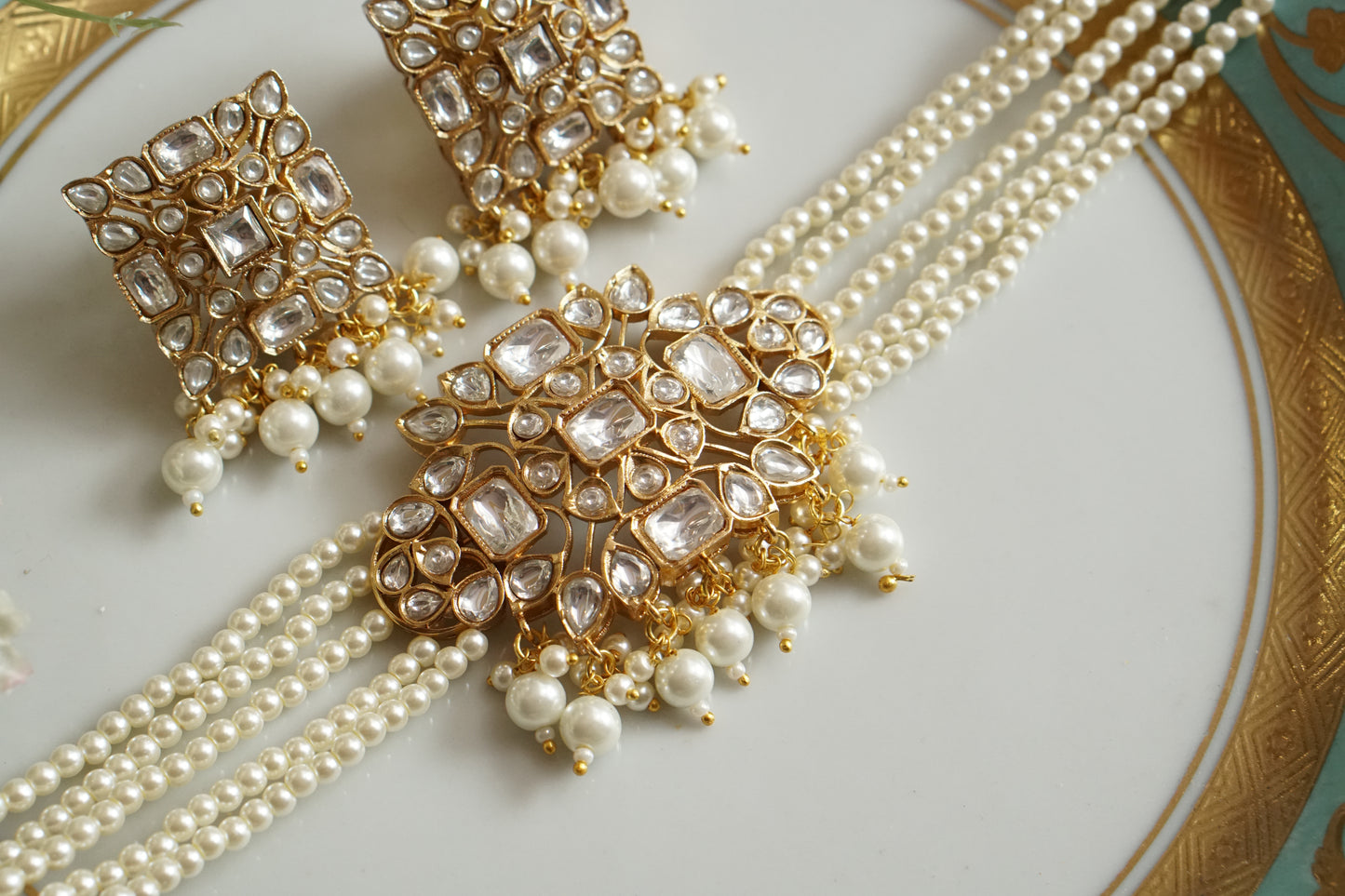Polki Choker set (4-8759)(B) - JEWELSTYLE