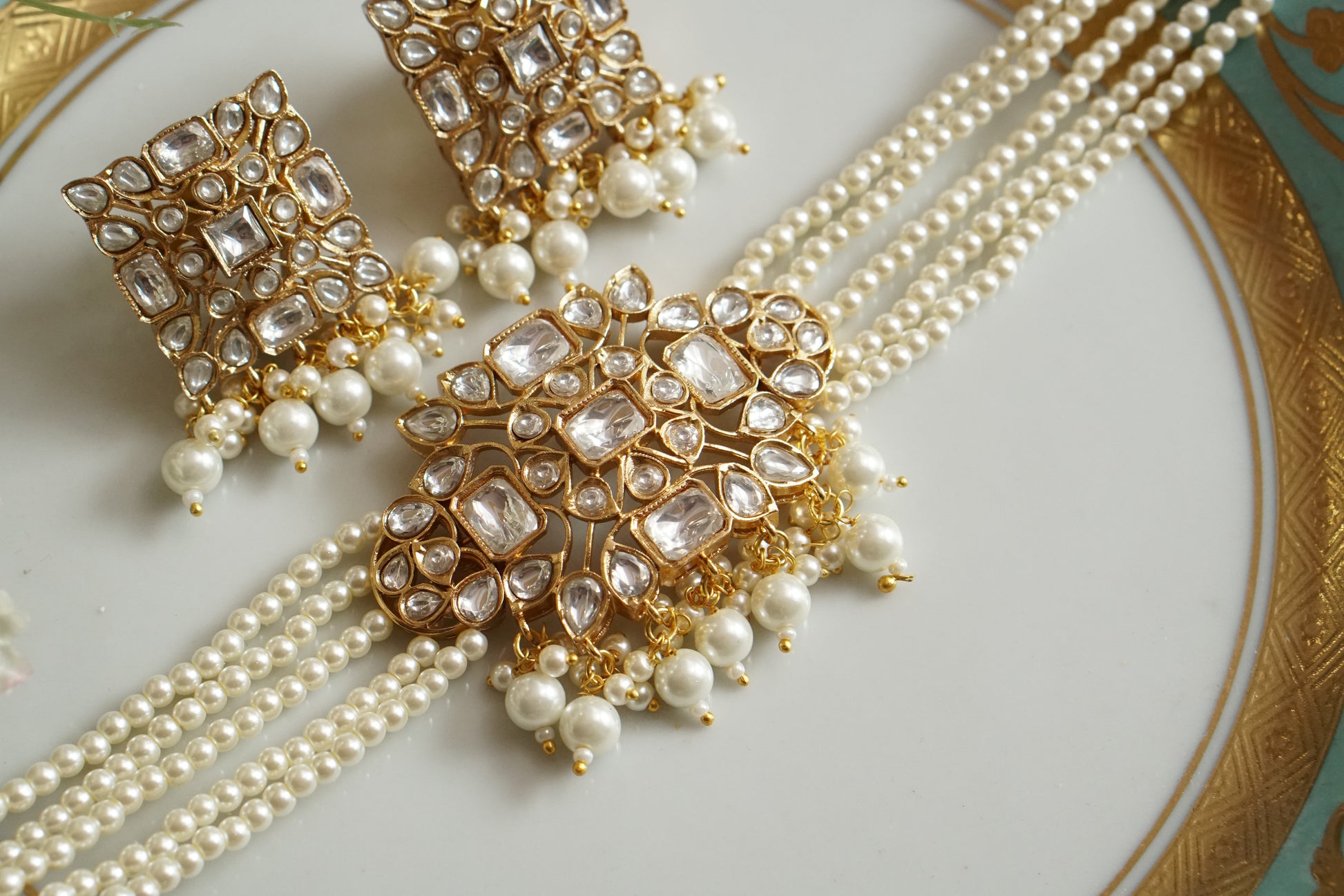 Polki Choker set (4-8759)(B) - JEWELSTYLE