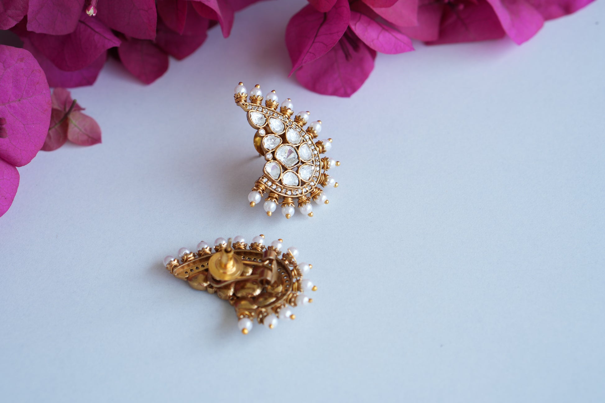 Polki Studs (1-5003)(B) - JEWELSTYLE