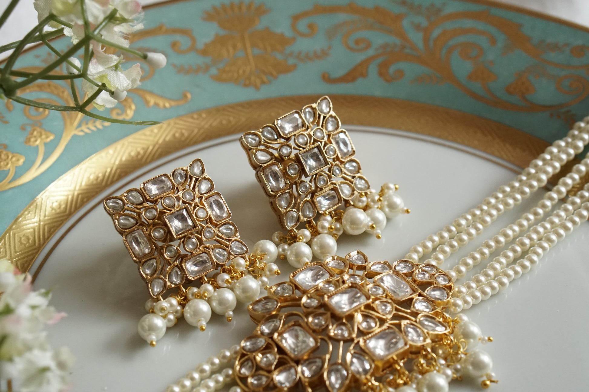 Polki Choker set (4-8759)(B) - JEWELSTYLE
