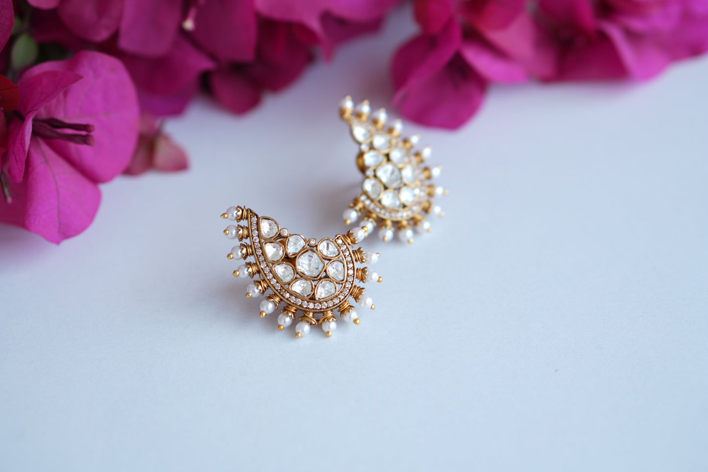 Polki Studs (1-5003)(B) - JEWELSTYLE