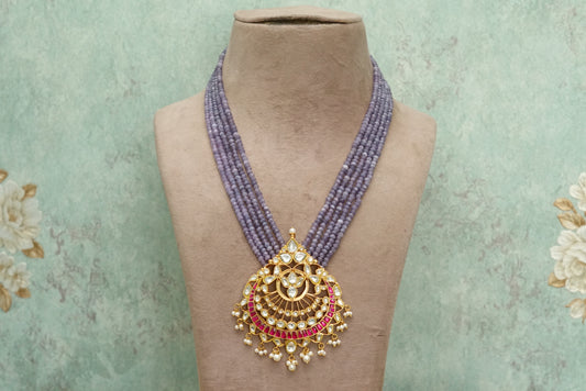 Kundan pendant necklace (4-7082)(R)(PREORDER)