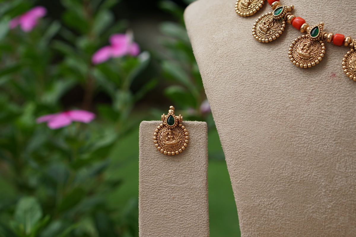 Coral Necklace set (4-9257)(AK)