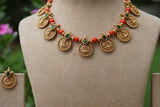 Coral Necklace set (4-9257)(AK)