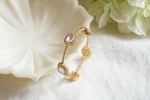 White stone Polki bangle (3-407)(B)