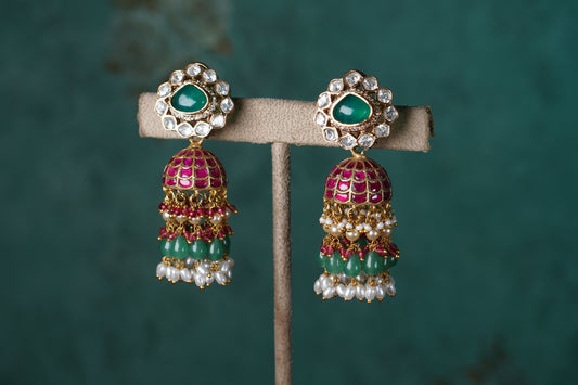 Kundan polki jadau Jhumki (1-4901)(B)