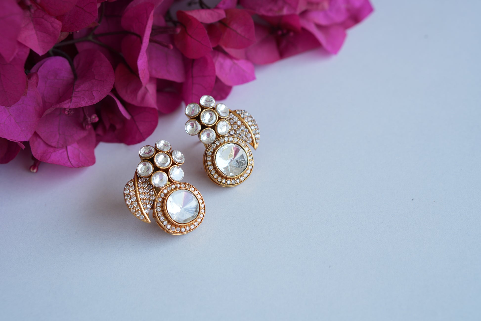 Polki Studs (1-5006)(B) - JEWELSTYLE