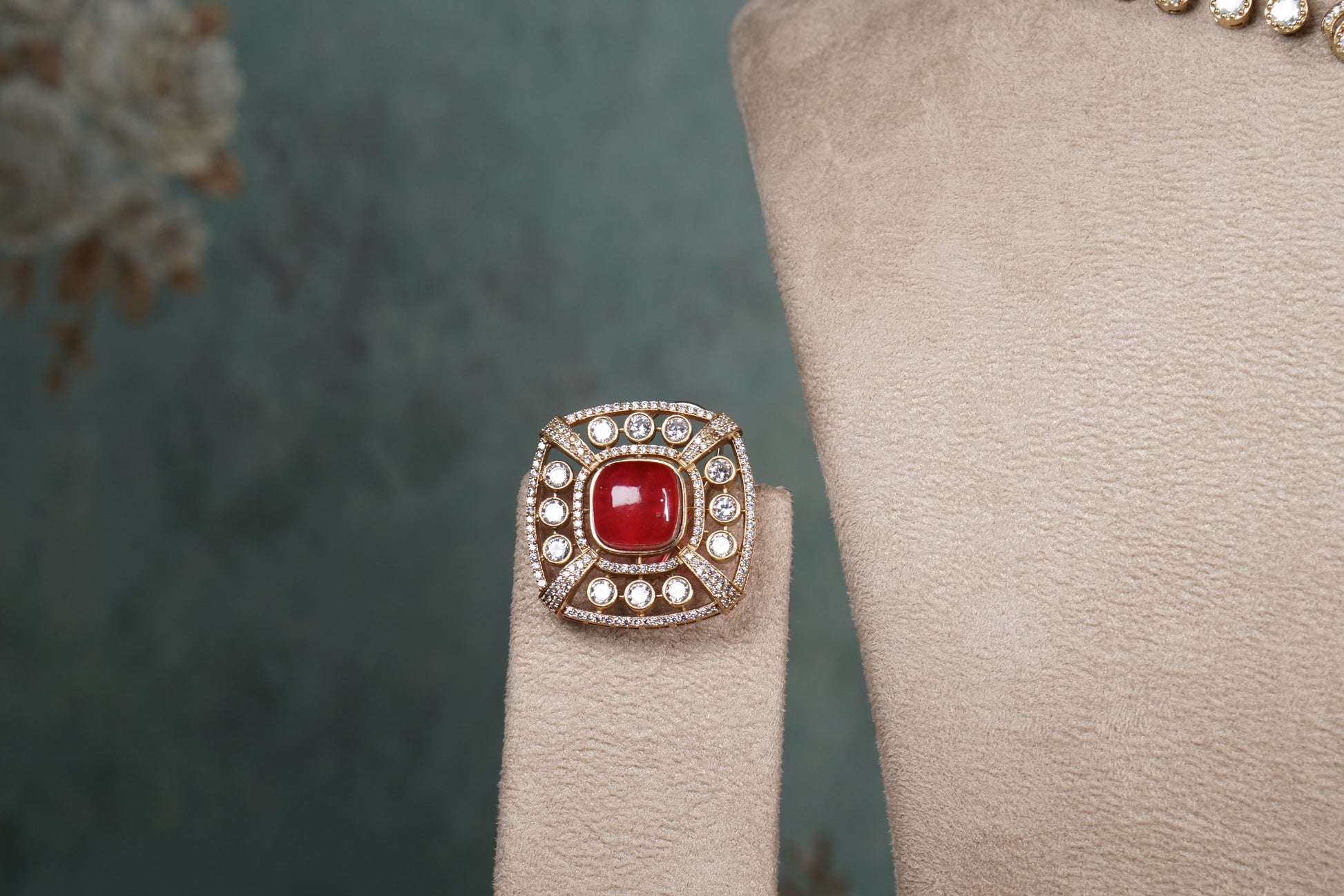 Polki Necklace set (4-8764)(B) - JEWELSTYLE