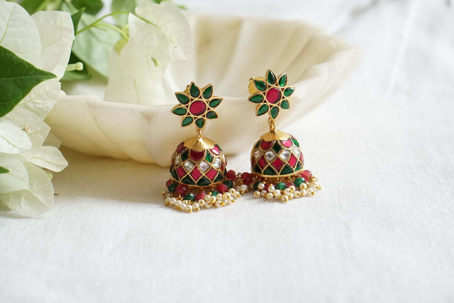 Multi Stone Kundan Jhumki (1-5469)(K)