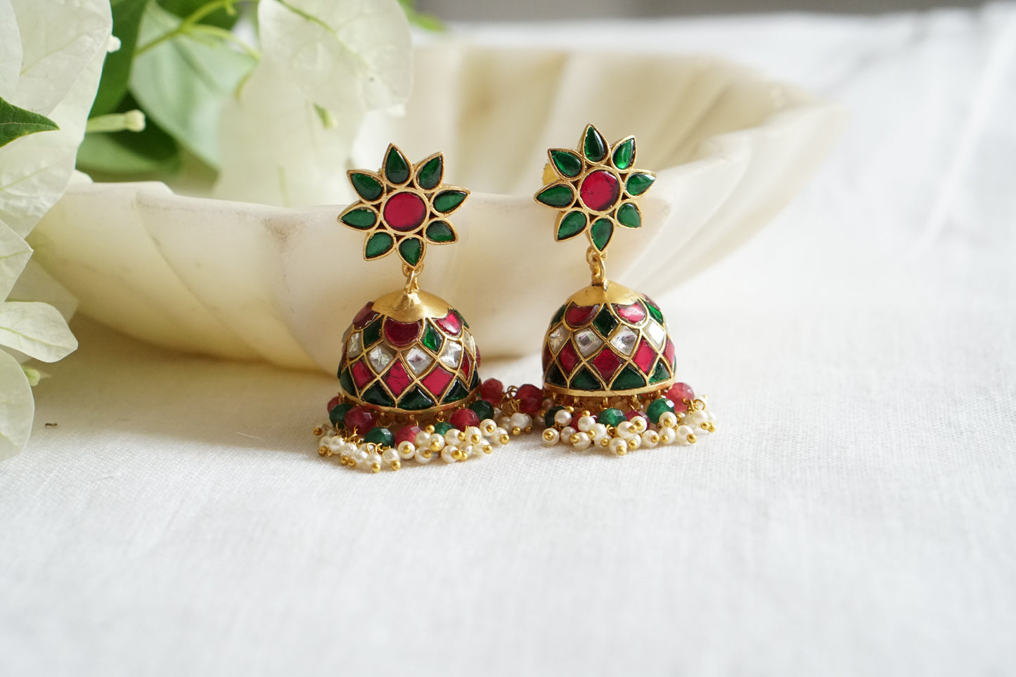 Multi Stone Kundan Jhumki (1-5469)(K)