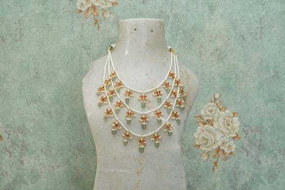 Kundan 3 Line Ranihaar Necklace (4-7910)(K)(offer piece)