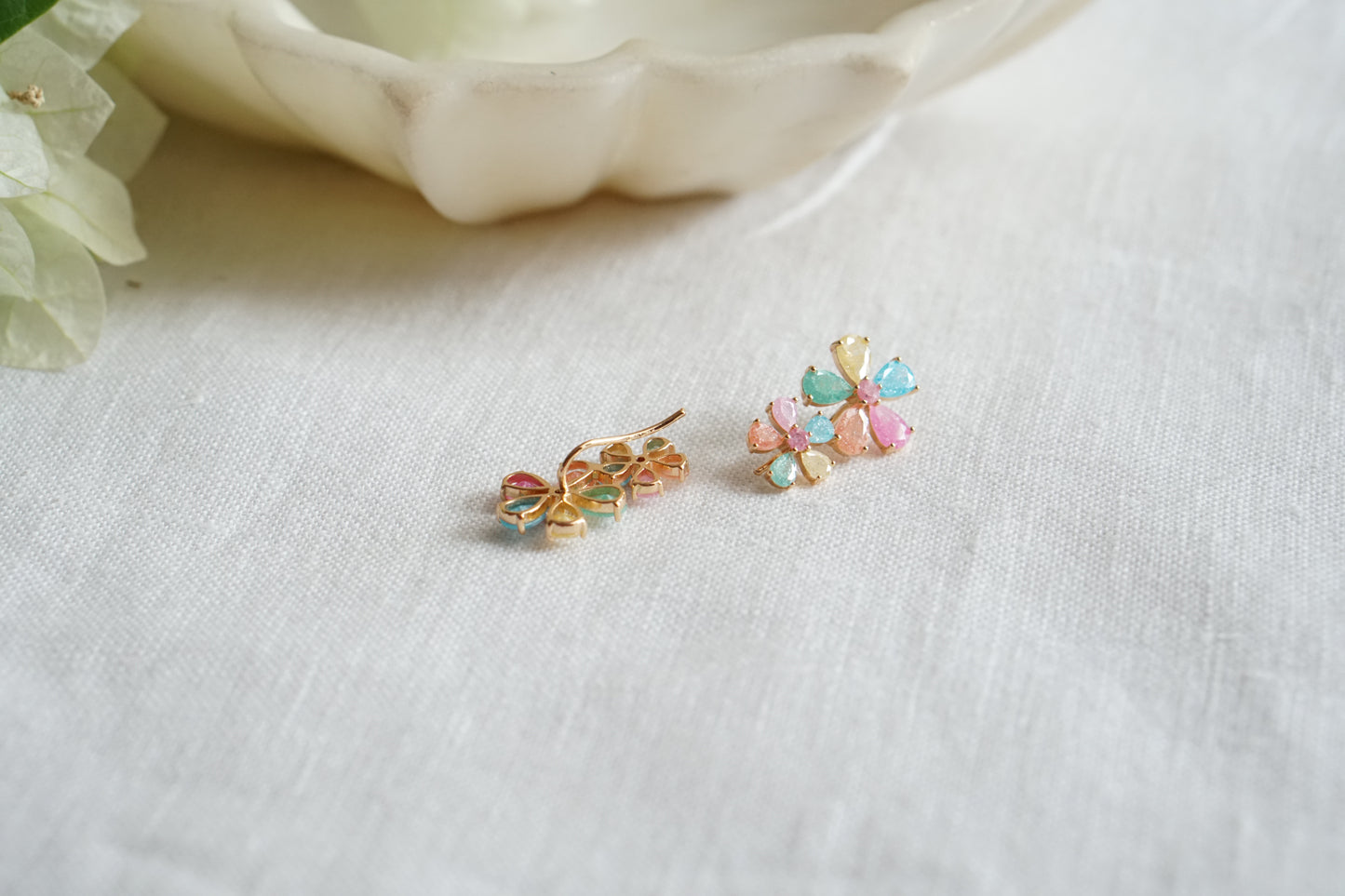 Multi Stone Earcuff Earrings (1-5472)(SI)(From turkey)