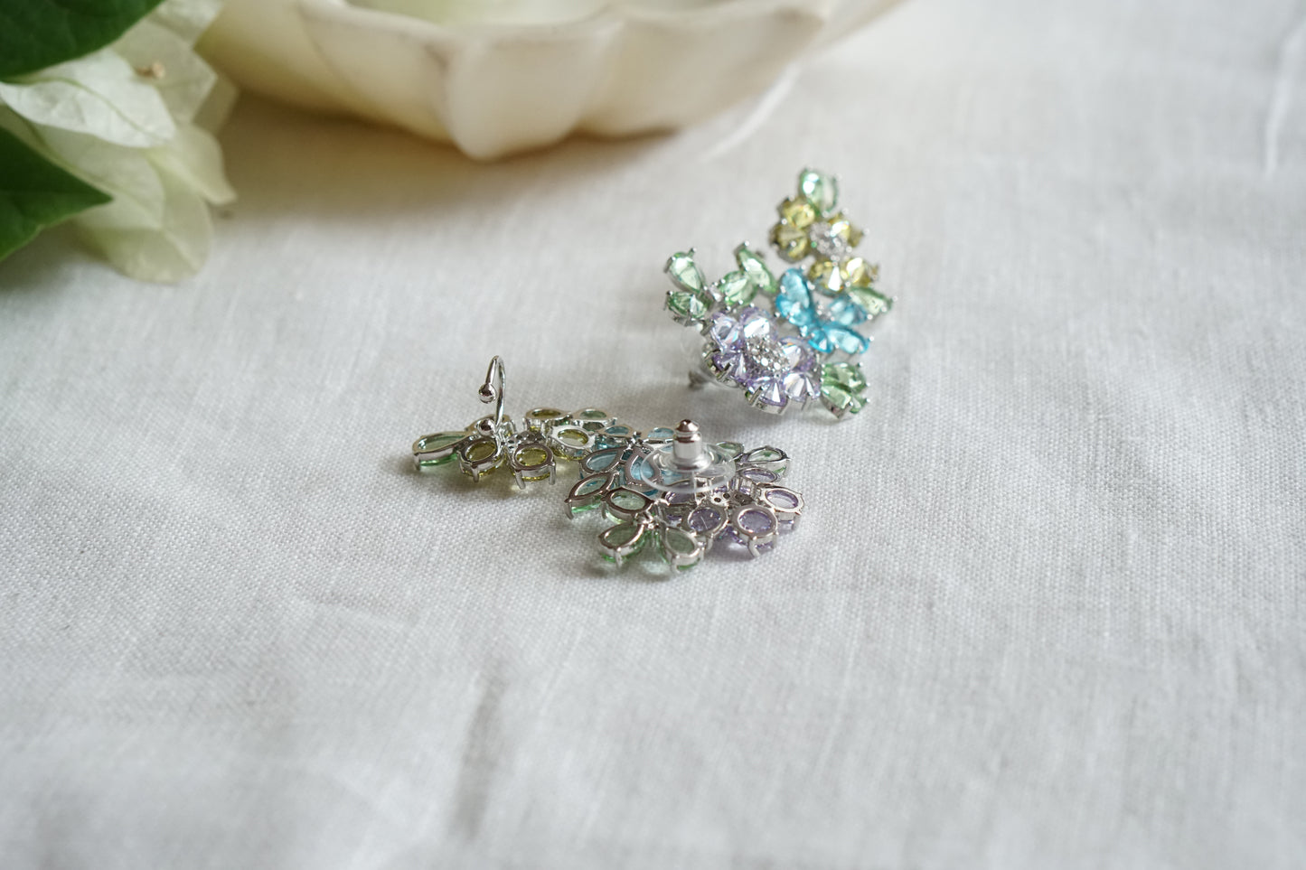 Multi Stone Earcuff Earrings (1-5471)(SI)(From turkey)