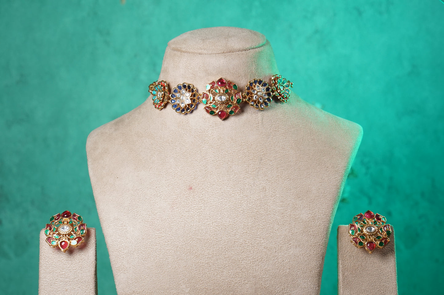 Multi Stone Choker Set (4-9520)(NEM)