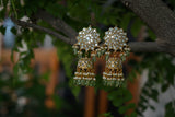 White Kundan jhumki (1-3062)(R)(PREORDER)