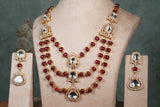 Red Stone Polki Necklace set (4-8773)(B)