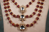 Red Stone Polki Necklace set (4-8773)(B)