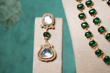 Green Stone Polki Necklace set (4-8772)(B)