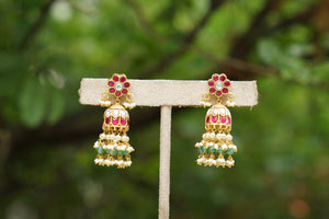 Small Kundan jhumki (1-4305)(K)