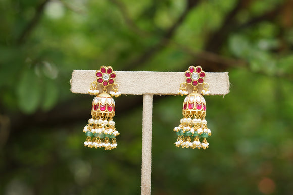 Small Kundan jhumki (1-4305)(K)