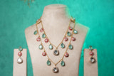 Mint Stone Polki Necklace Set (4-9526)(NEM)