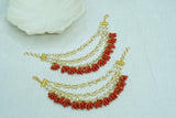 coral Pearl Ear chain (9-239)(K)