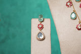 Mint Stone Polki Necklace Set (4-9526)(NEM)