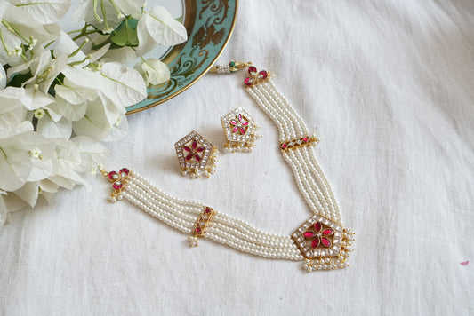 Kundan necklace set (4-8001)(R)Preorder