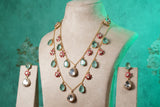 Mint Stone Polki Necklace Set (4-9526)(NEM)