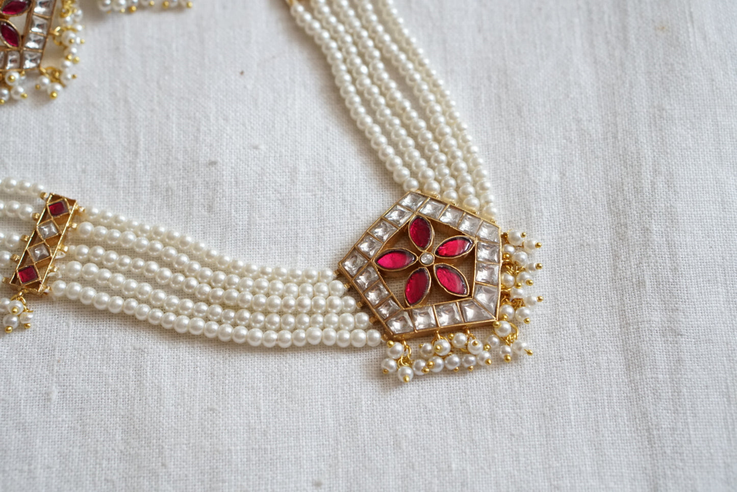 Kundan necklace set (4-8001)(R)Preorder