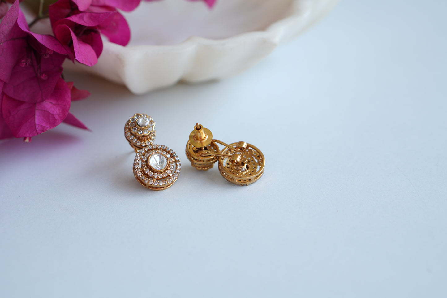 Polki Studs (1-5005)(B) - JEWELSTYLE