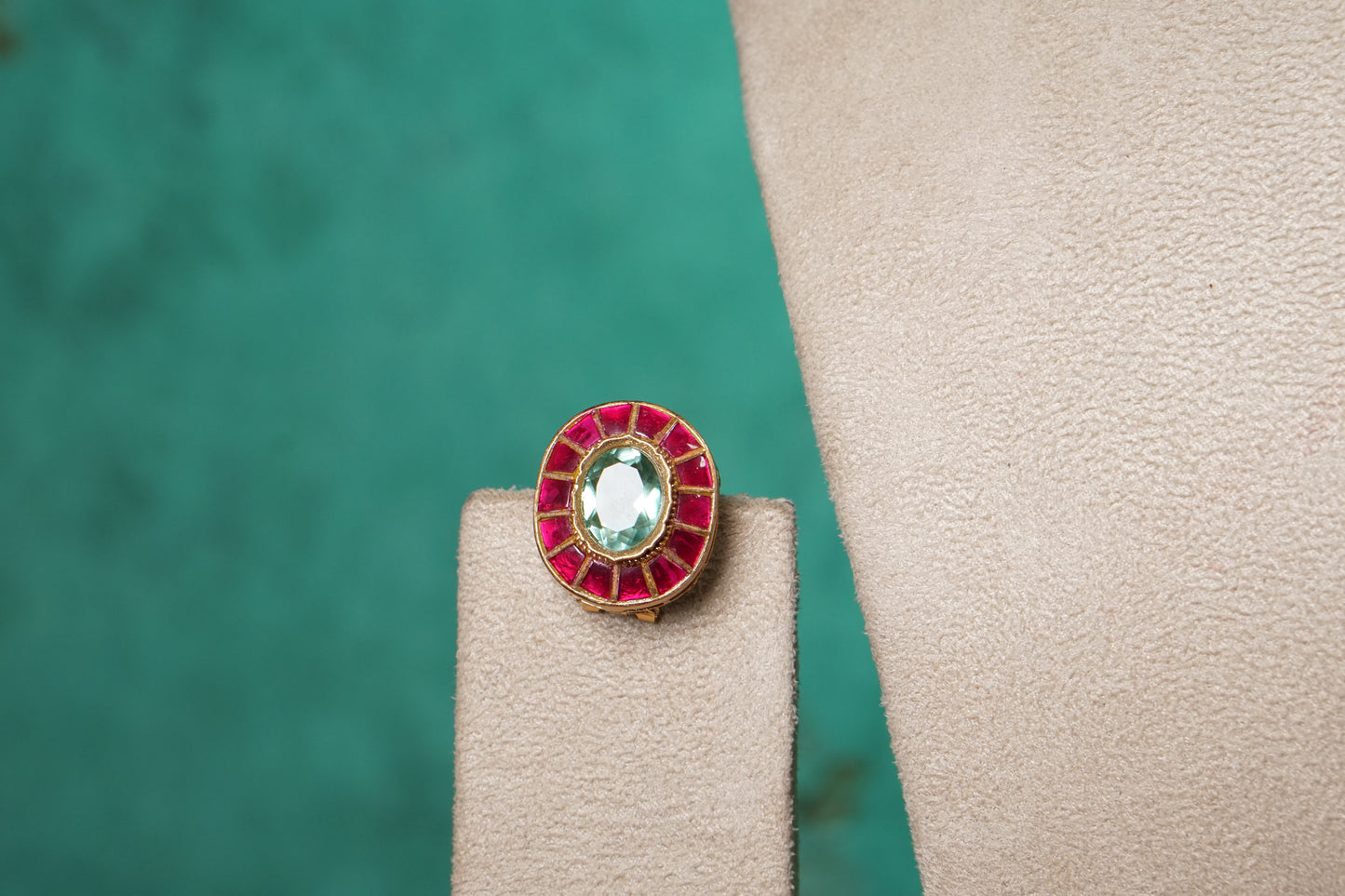 Ruby & Mint Stone Polki Choker Set (4-9528)(NEM)