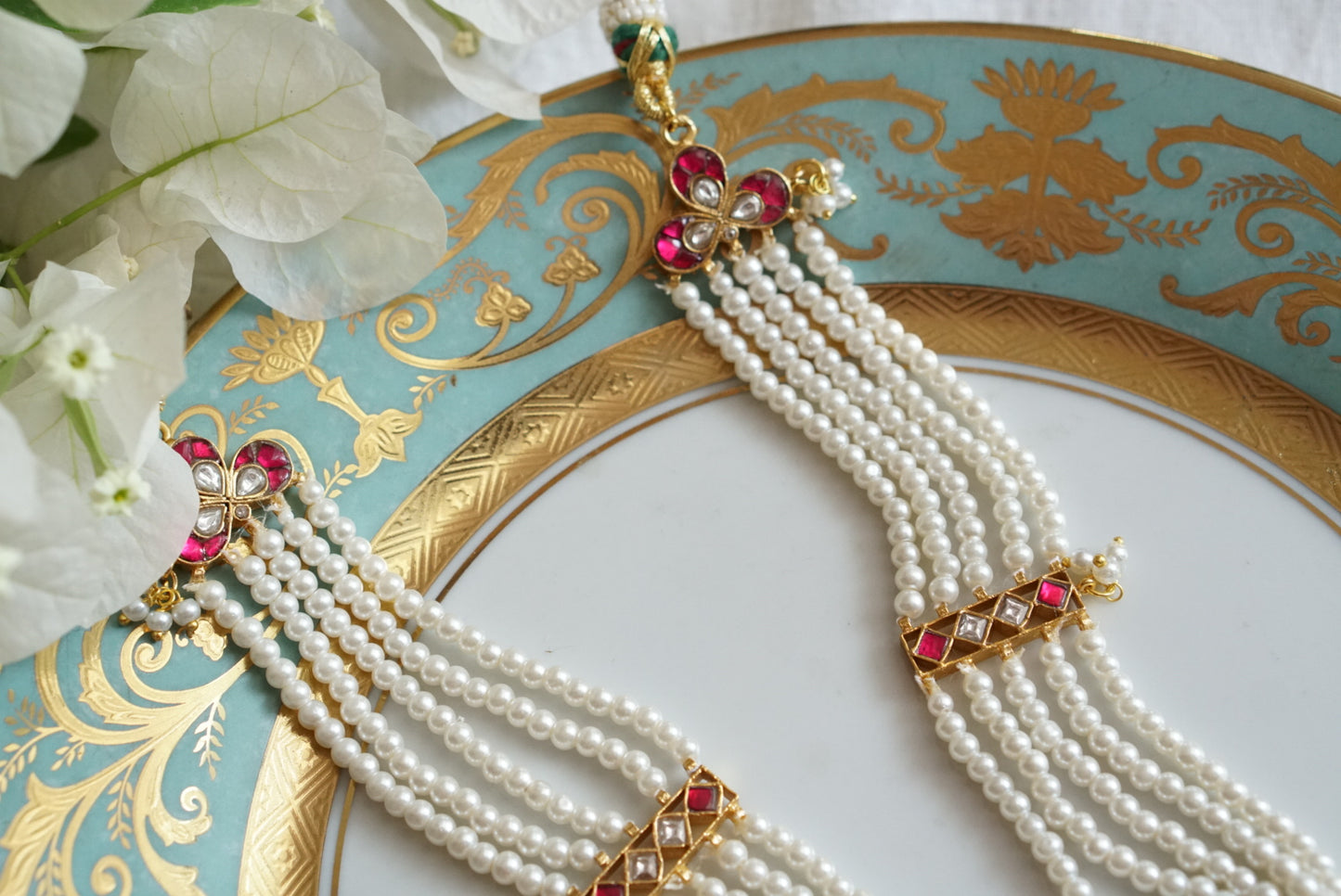 Kundan necklace set (4-8001)(R)Preorder