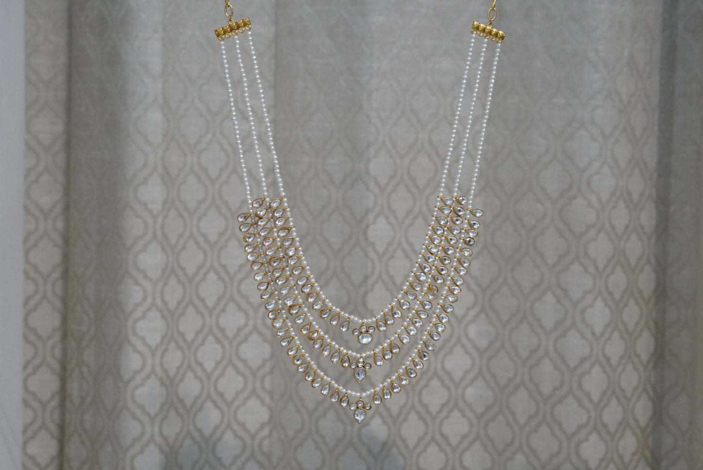 Kundan 3 Line Ranihaar Necklace (4-7911)(R)(MADE ON ORDER 15-20DAYS) - JEWELSTYLE