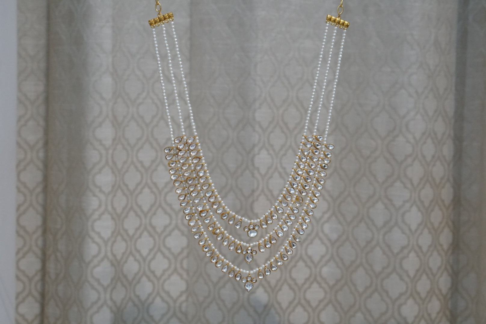 Kundan 3 Line Ranihaar Necklace (4-7911)(R)(MADE ON ORDER 15-20DAYS) - JEWELSTYLE