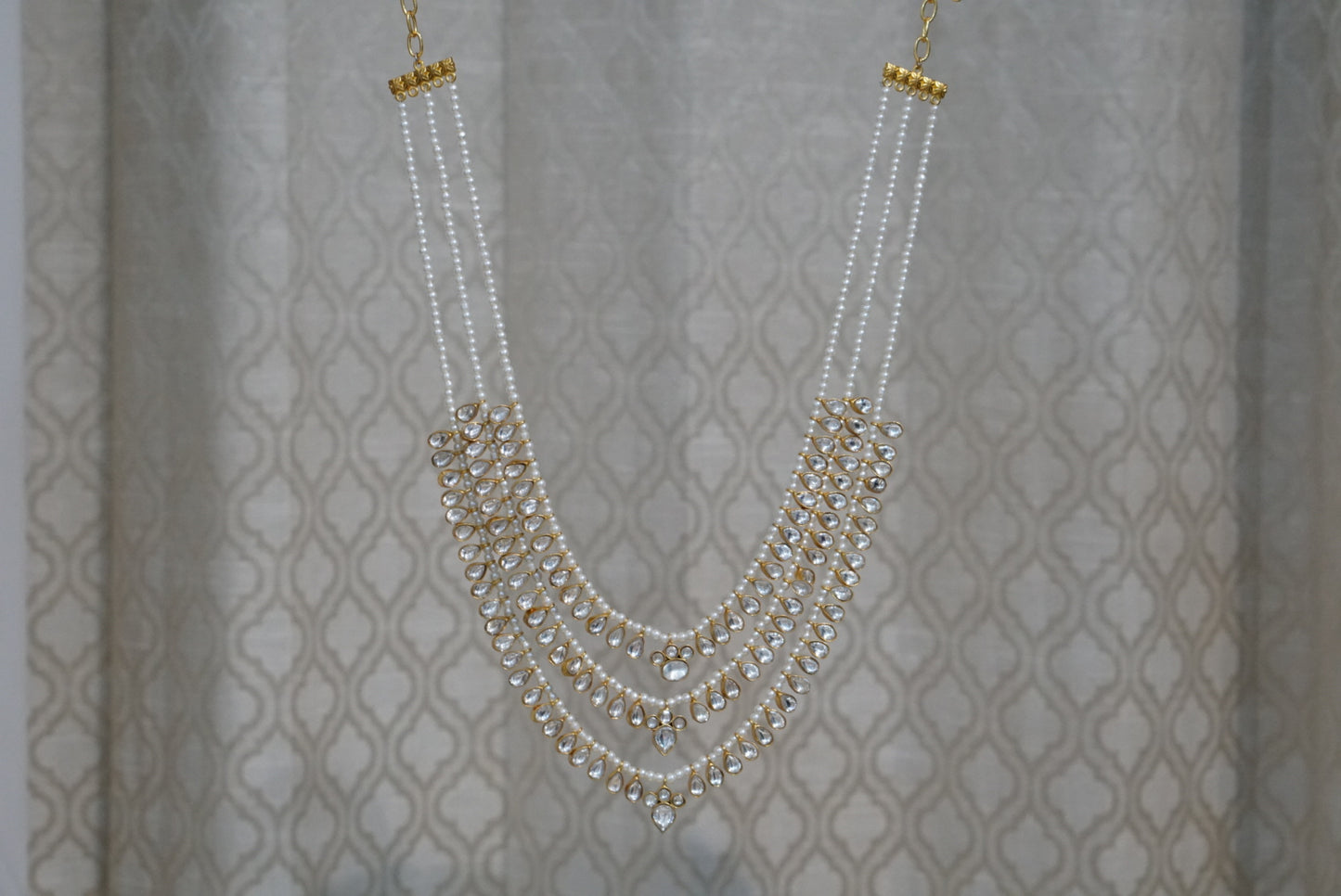 Kundan 3 Line Ranihaar Necklace (4-7911)(R)(MADE ON ORDER 15-20DAYS) - JEWELSTYLE
