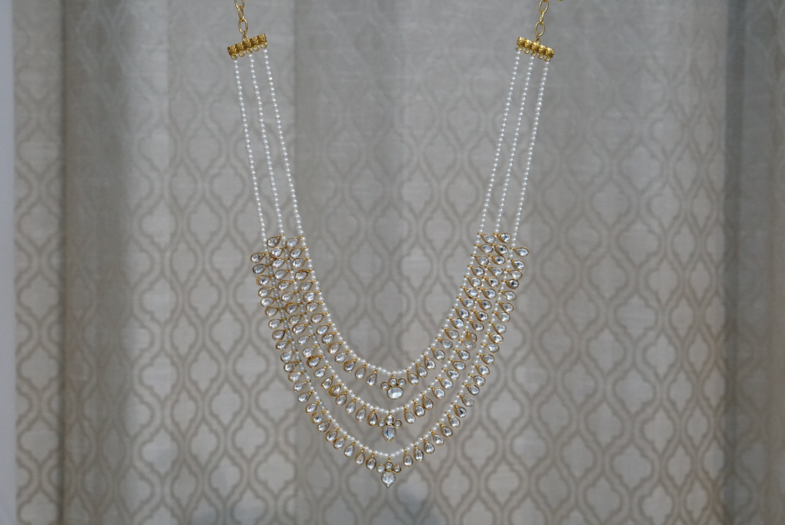 Kundan 3 Line Ranihaar Necklace (4-7911)(R)(MADE ON ORDER 15-20DAYS) - JEWELSTYLE