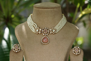 Polki Necklace Set  (4-8388)(B)
