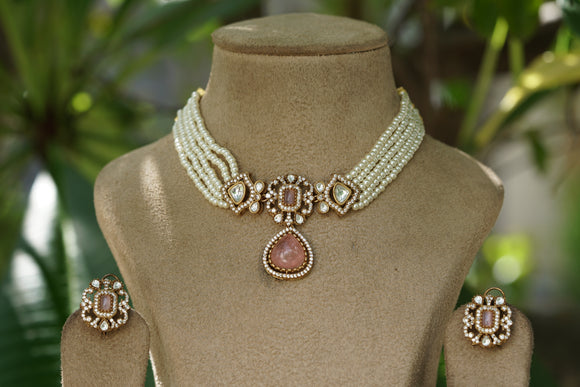 Polki Necklace Set  (4-8388)(B)