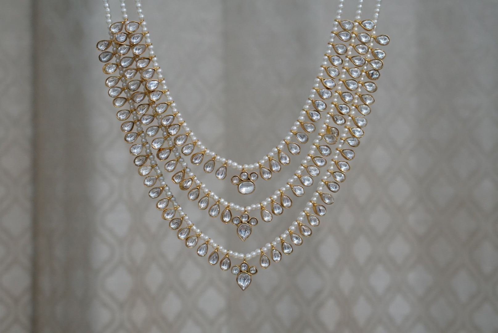 Kundan 3 Line Ranihaar Necklace (4-7911)(R)(MADE ON ORDER 15-20DAYS) - JEWELSTYLE