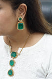 Green doublet pendant set (4-5948)(B)