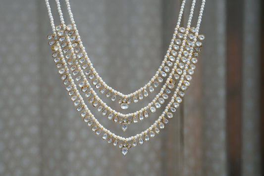 Kundan 3 Line Ranihaar Necklace (4-7911)(R)(MADE ON ORDER 15-20DAYS) - JEWELSTYLE