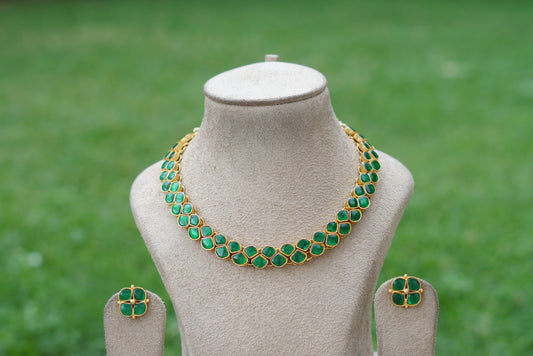 Kundan necklace set (4-5952)(R)(PREORDER)