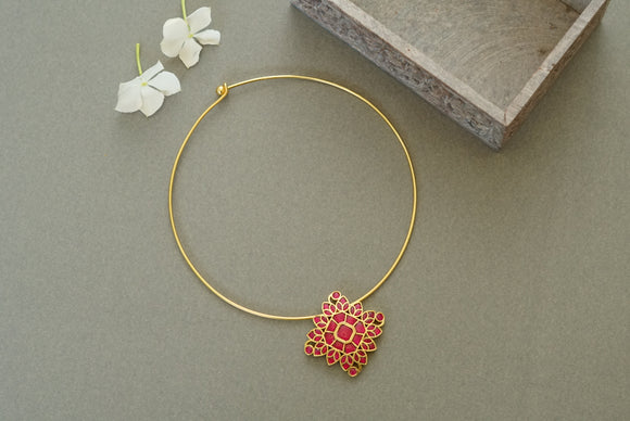 Kundan hasli necklace (4-6309)(S)