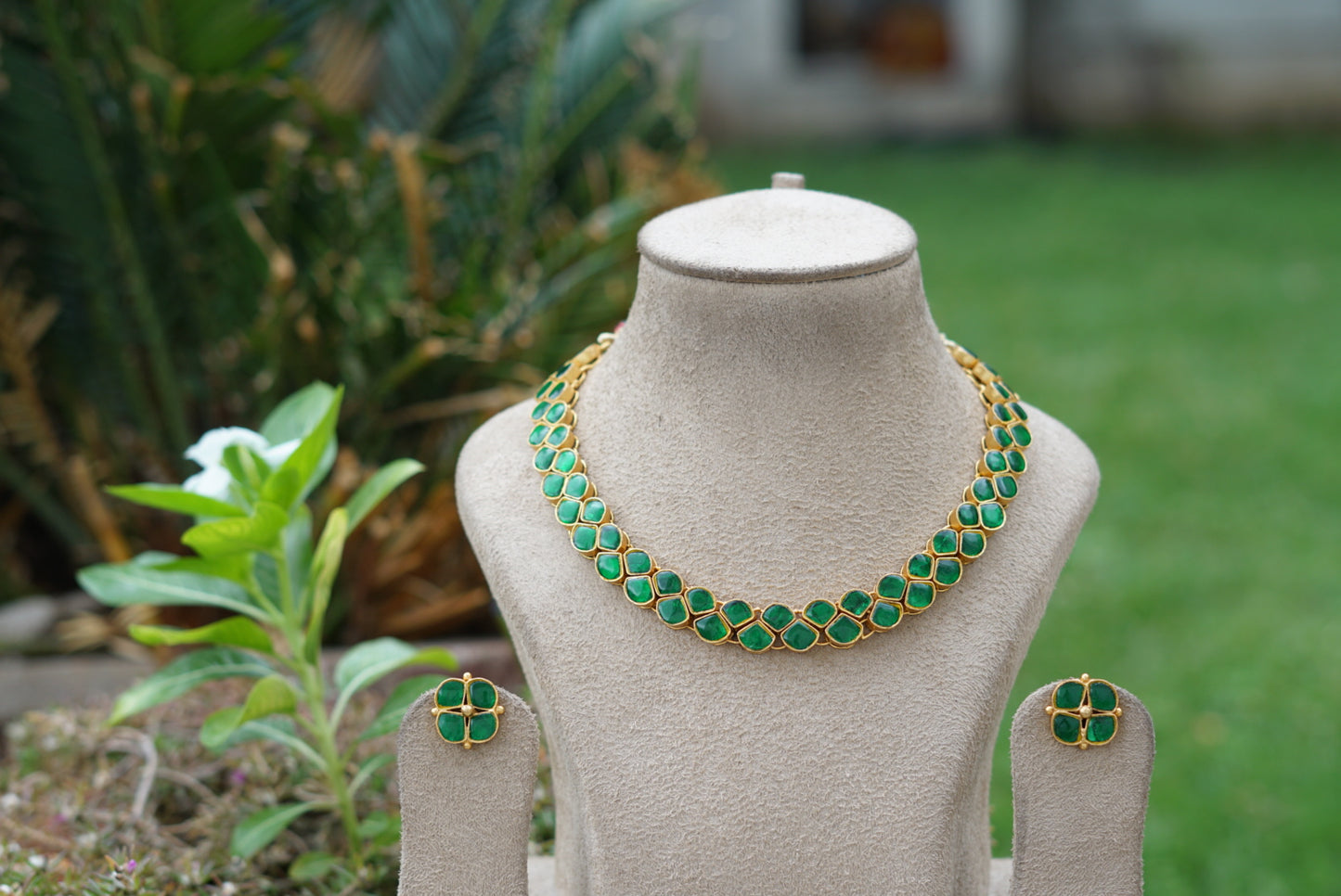 Kundan necklace set (4-5952)(R)(PREORDER)