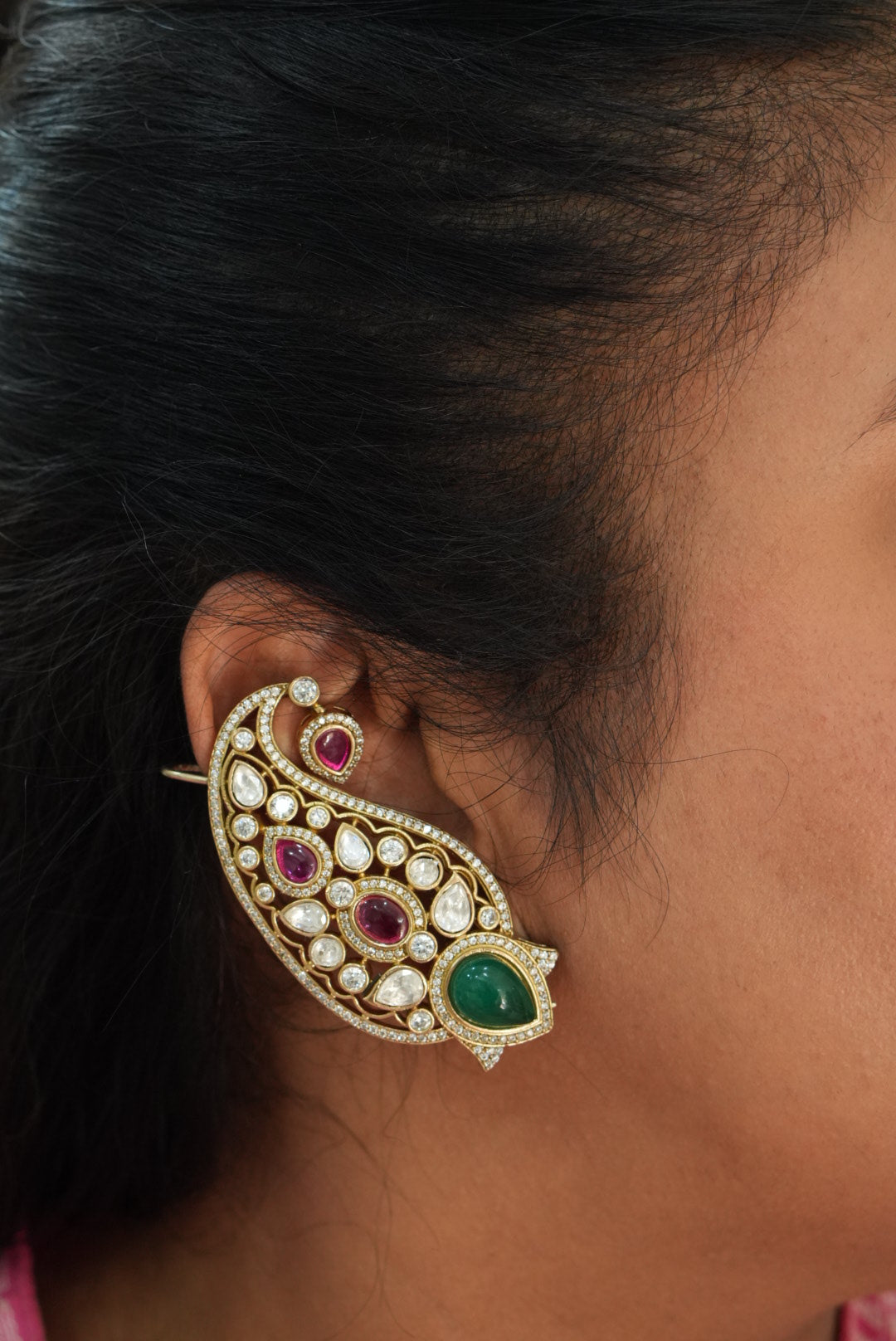 Polki Earcuff Earrings (1-5012)(B) - JEWELSTYLE