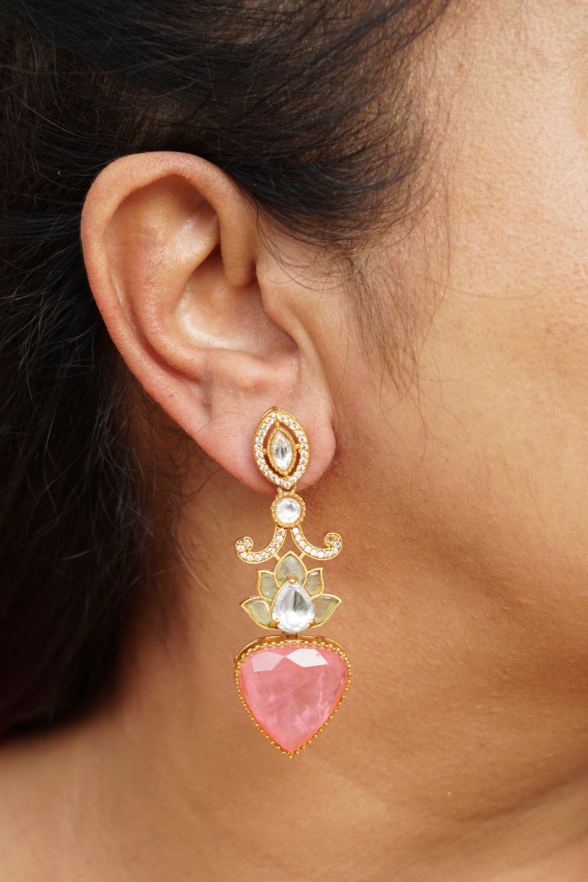 Polki earrings (1-4891)(B) - JEWELSTYLE
