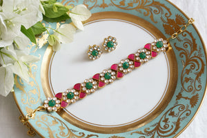 Kundan choker set(4-7724)(R)