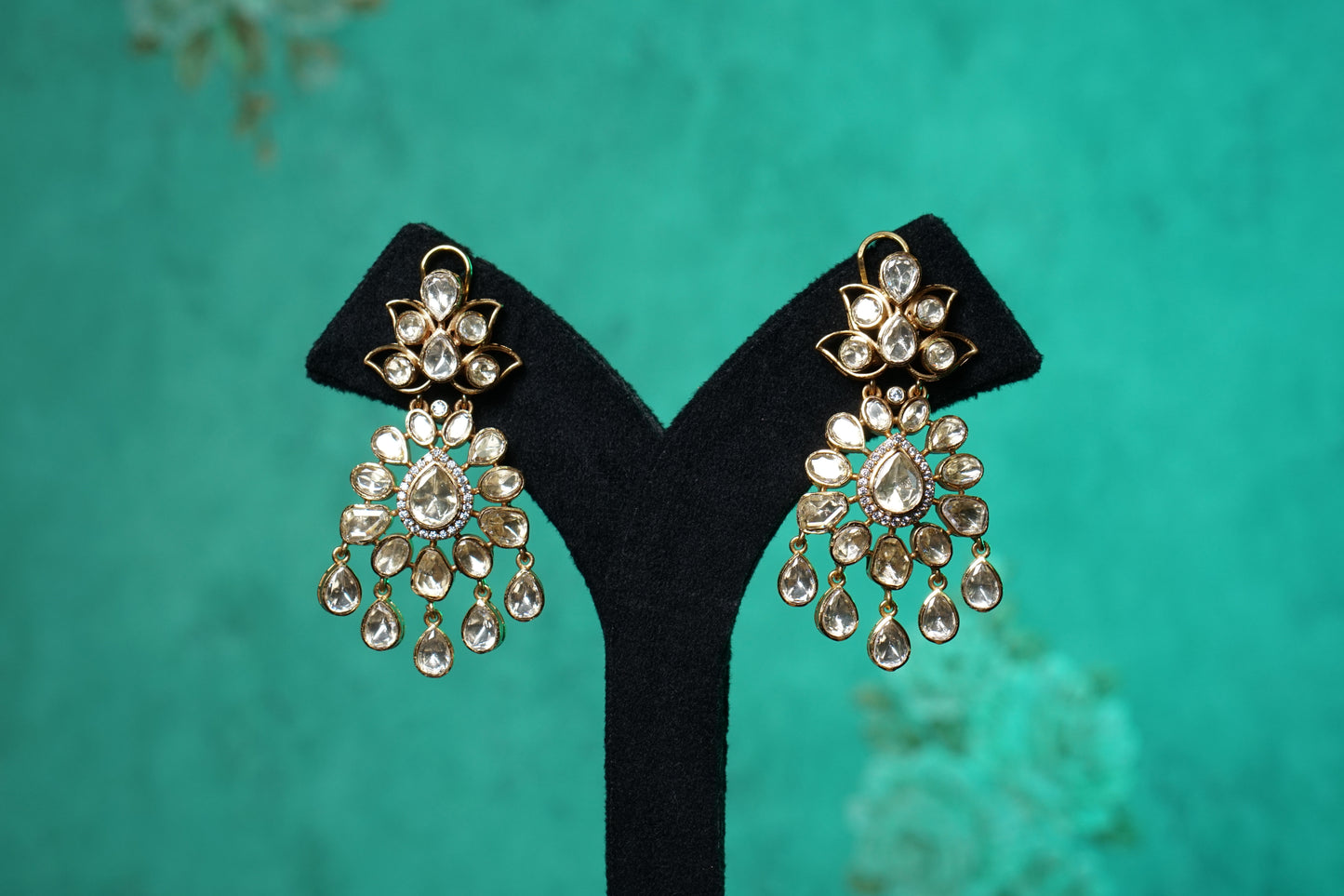 Moissanite polki earrings (1-5483)(NEM)